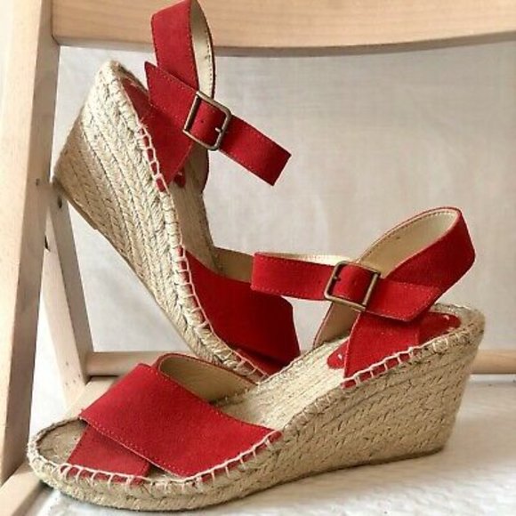 Red Soludos Wedges Size 9 - Picture 1 of 5